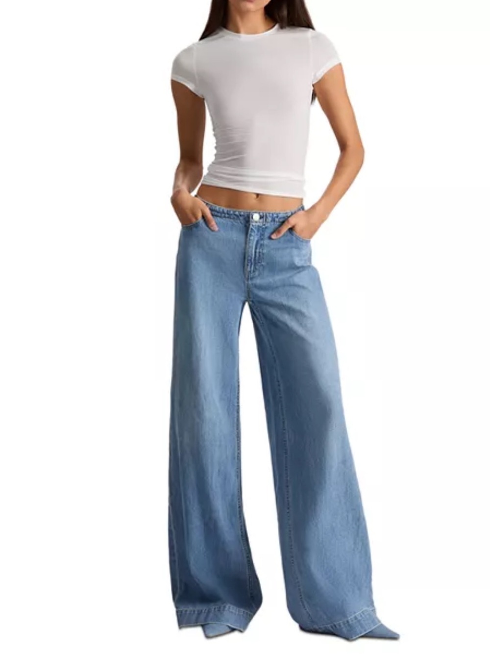 Alice + Olivia you look slay jeanโs celine vintage blue size 32 wide leg